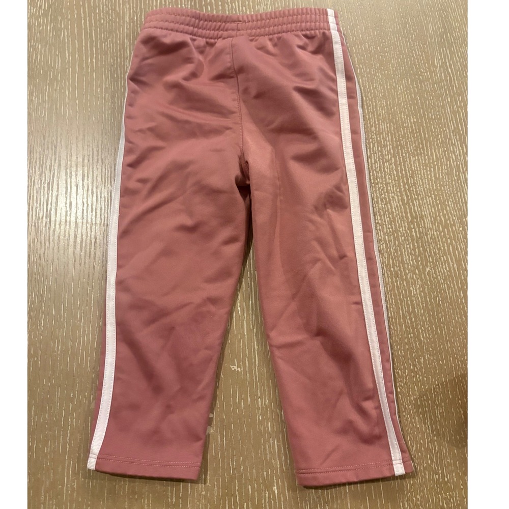 Adidas Girls 2T Tracksuit Set Pink Jacket and Joggers 3-Stripe Varsity Logo - Picture 5 of 6